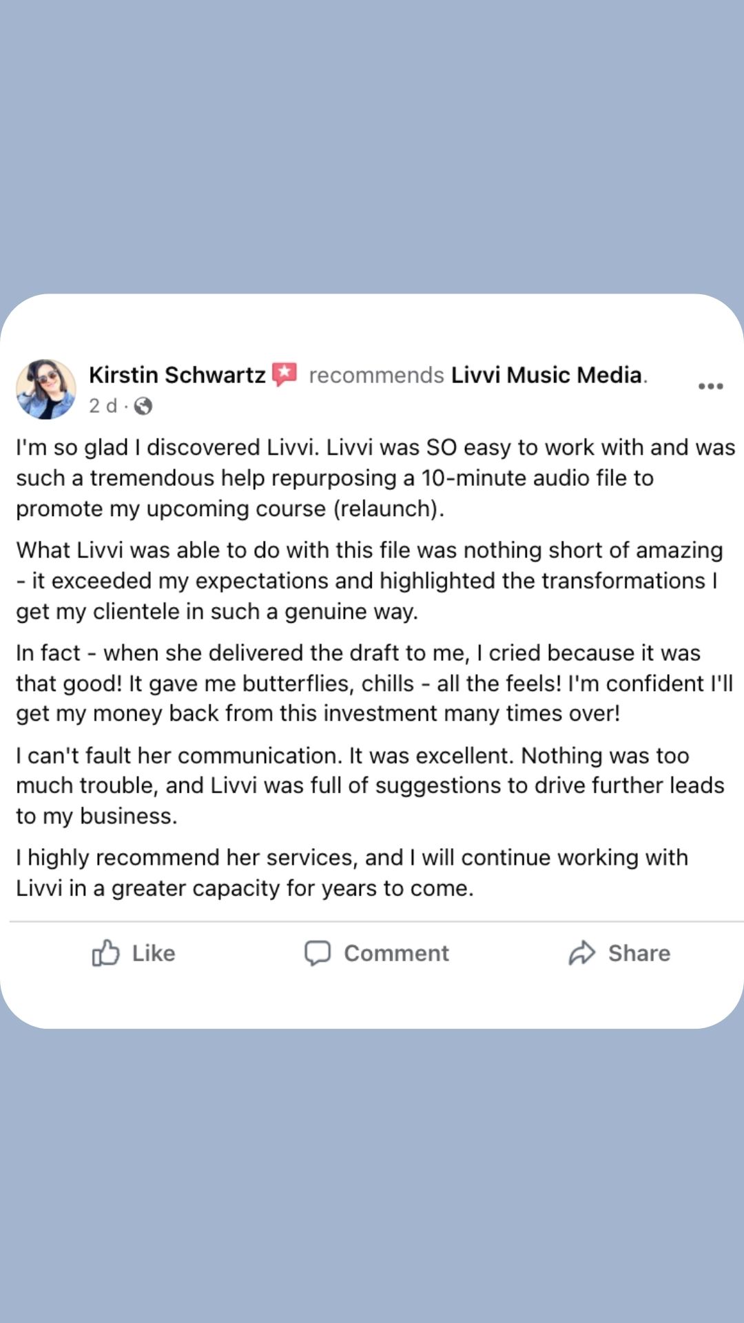 Podcast client testimonial
